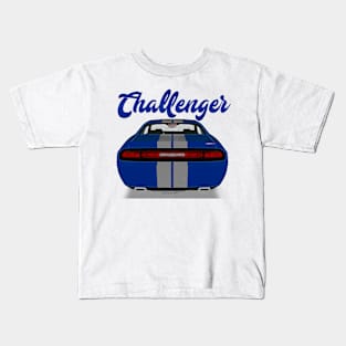 Challenger Srt-8 Blue Back Kids T-Shirt